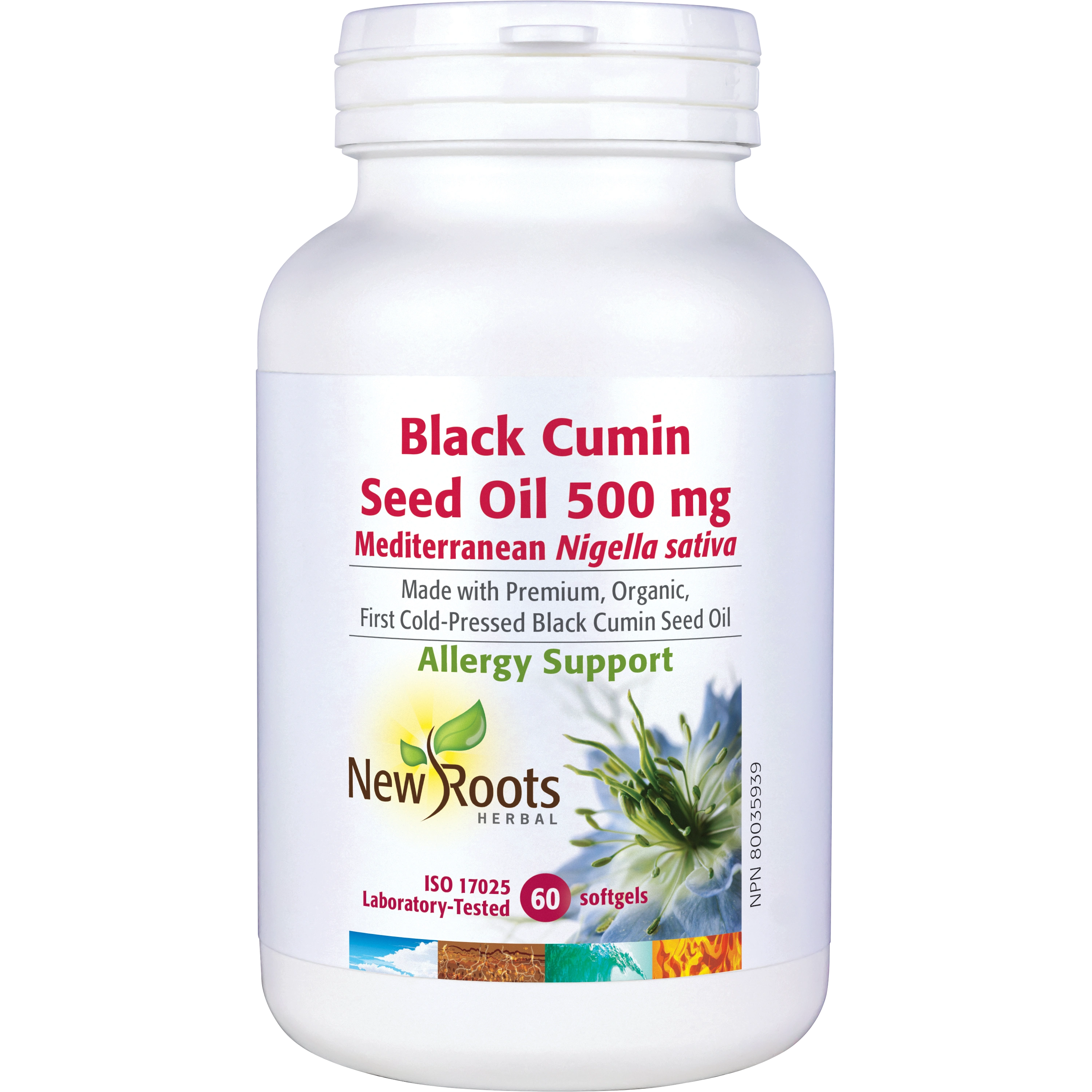 New Roots Black Cumin Seed Oil, 500mg, 60 softgels