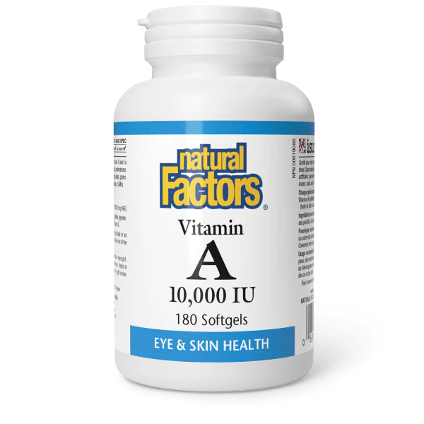 Natural Factors Vitamin A 10,000 IU, 180 softgels
