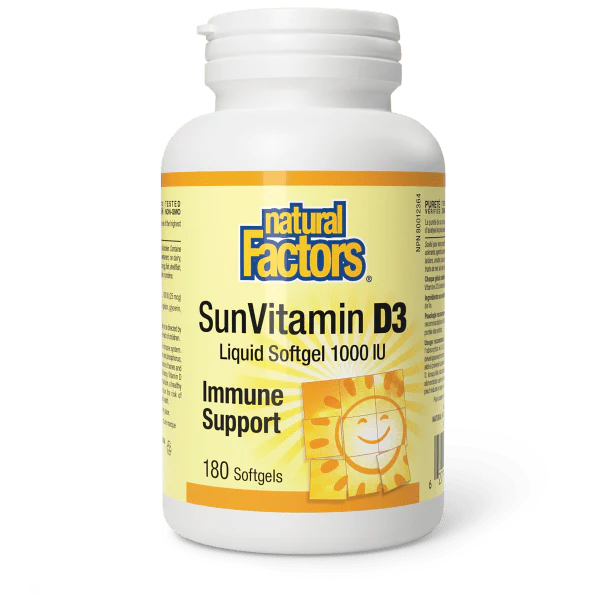 Natural Factors Vitamin D3 1000 IU, Various Sizes