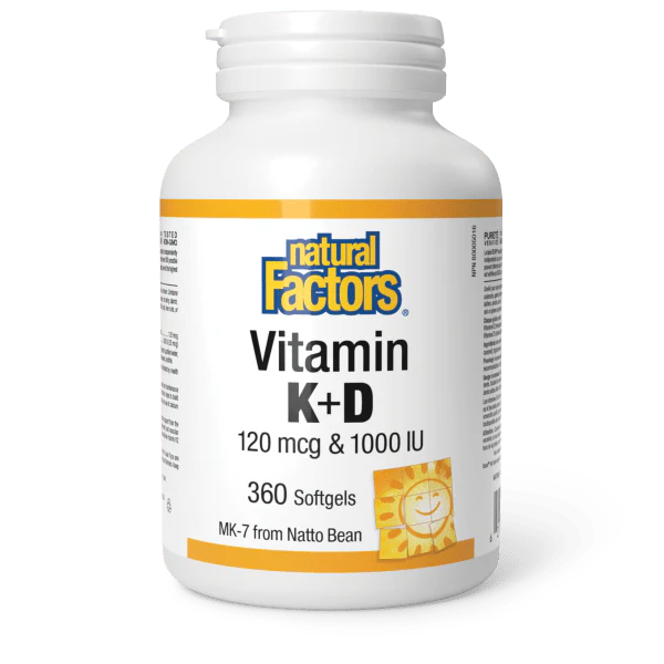 Natural Factors Vitamin K2 + D3 , Various Sizes
