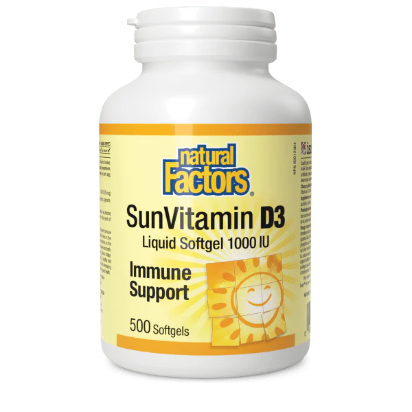 Natural Factors Vitamin D3 1000 IU, Various Sizes