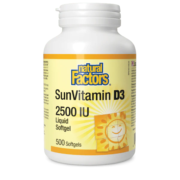 Natural Factors Vitamin D3 2500 IU, 500 softgels