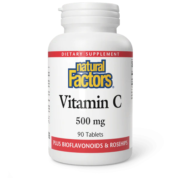 Natural Factors Vitamin C 500mg plus Bioflavinoids and Rosehips, 90 tablets