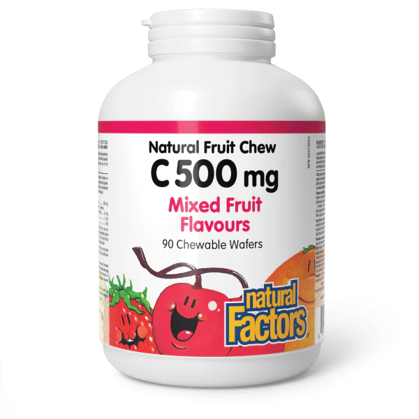 Natural Factors 100% Natural Fruit Chew C 500mg, Various Sizes