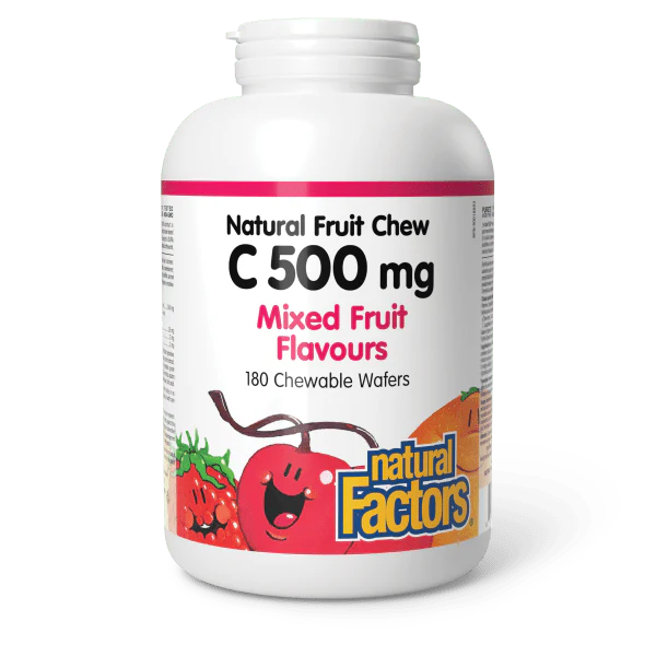 Natural Factors 100% Natural Fruit Chew C 500mg, Various Sizes