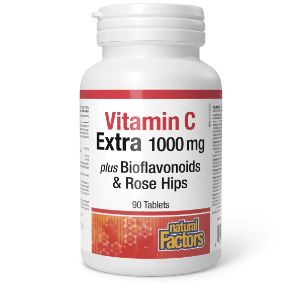 Natural Factors Vitamin C 1000mg plus Bioflavinoids and Rosehips, 90 tablets