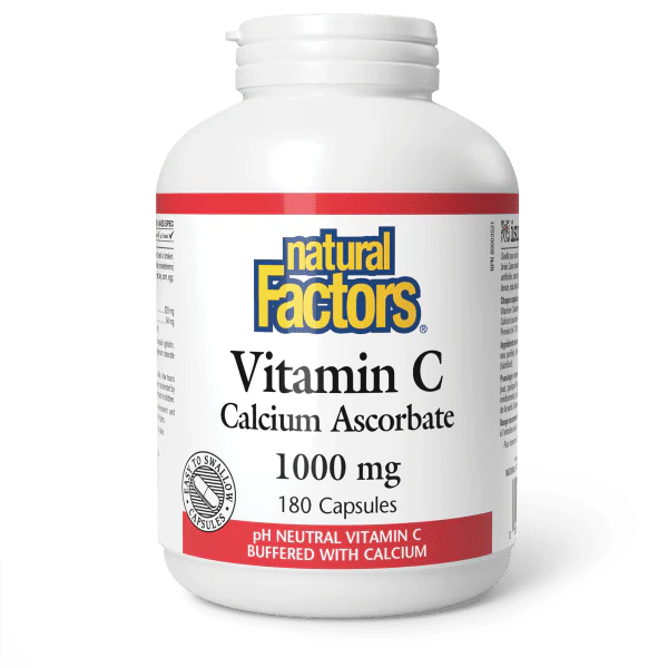 Natural Factors Vitamin C Calcium Ascorbate 1000mg, 180 capsules
