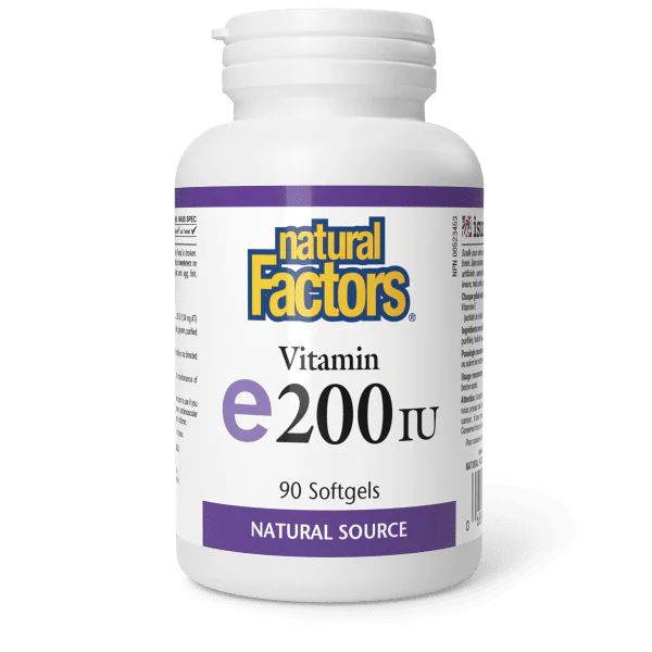 Natural Factors Vitamin E 200 IU, 90 softgels