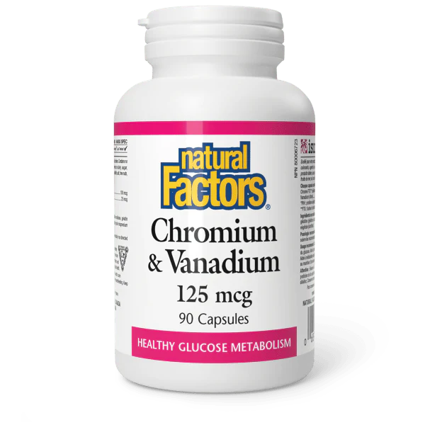 Natural Factors Chromium & Vanadium 125mcg, 90 capsules