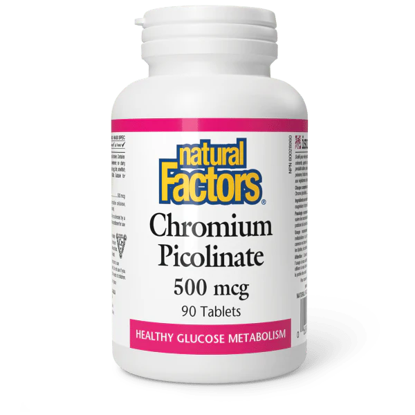Natural Factors Chromium Picolinate 500mcg, 90 tablets