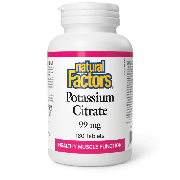 Natural Factors Potassium Citrate 99mg, 180 tablets