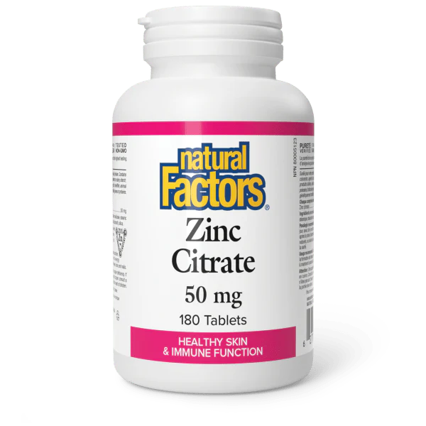Natural Factors Zinc Citrate 50mg, 90 tablets
