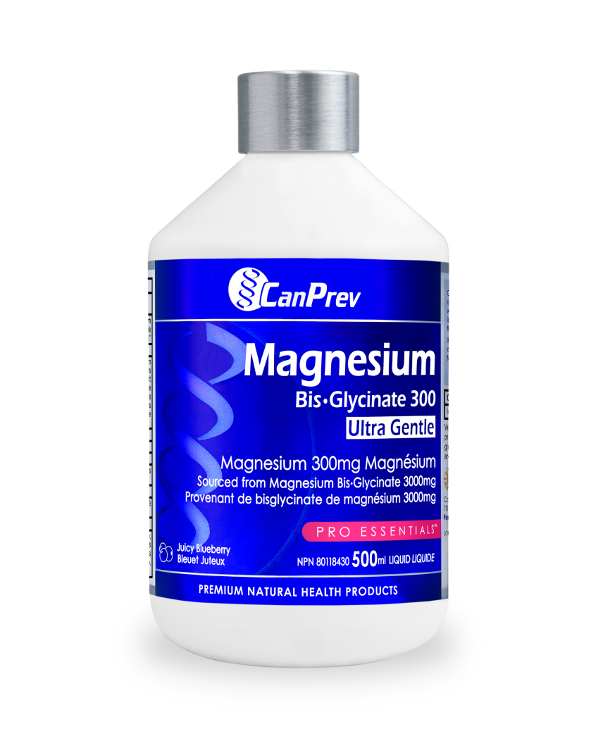 Canprev Magnesium Bis-Glycinate 300 Ultra Gentle Liquid, Juicy Blueberry, 500ml