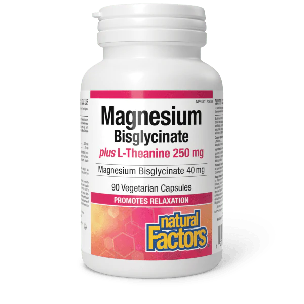 Natural Factors Magnesium Bisglycinate plus L-Theanine, 90 capsules
