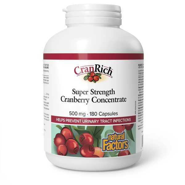 Natural Factors CranRich Super Strength Cranberry Concentrate  500mg, 180 capsules