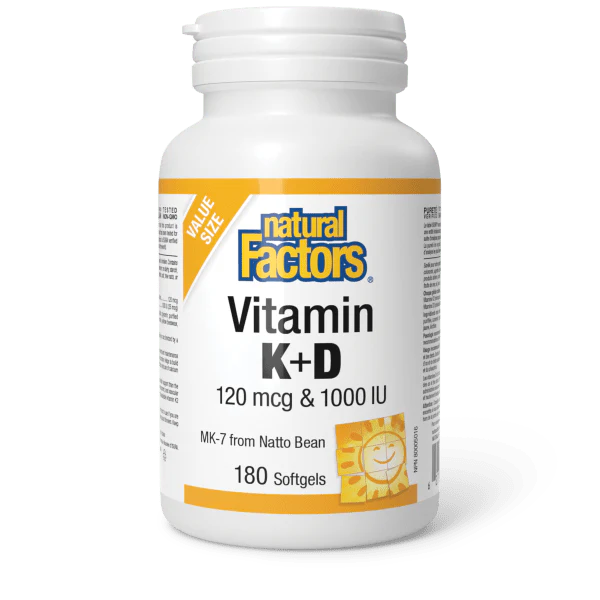 Natural Factors Vitamin K2 + D3 , Various Sizes