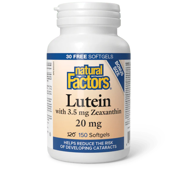 Natural Factors Lutein 20mg with 3.5mg Zeaxanthin, 150 softgels