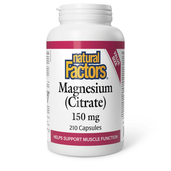 Natural Factors Magnesium Citrate 150mg, 210 capsules