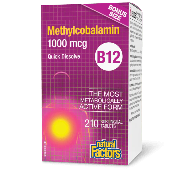 Natural Factors B12 Methylcobalamin 1000mcg, 210 sublingual tablets