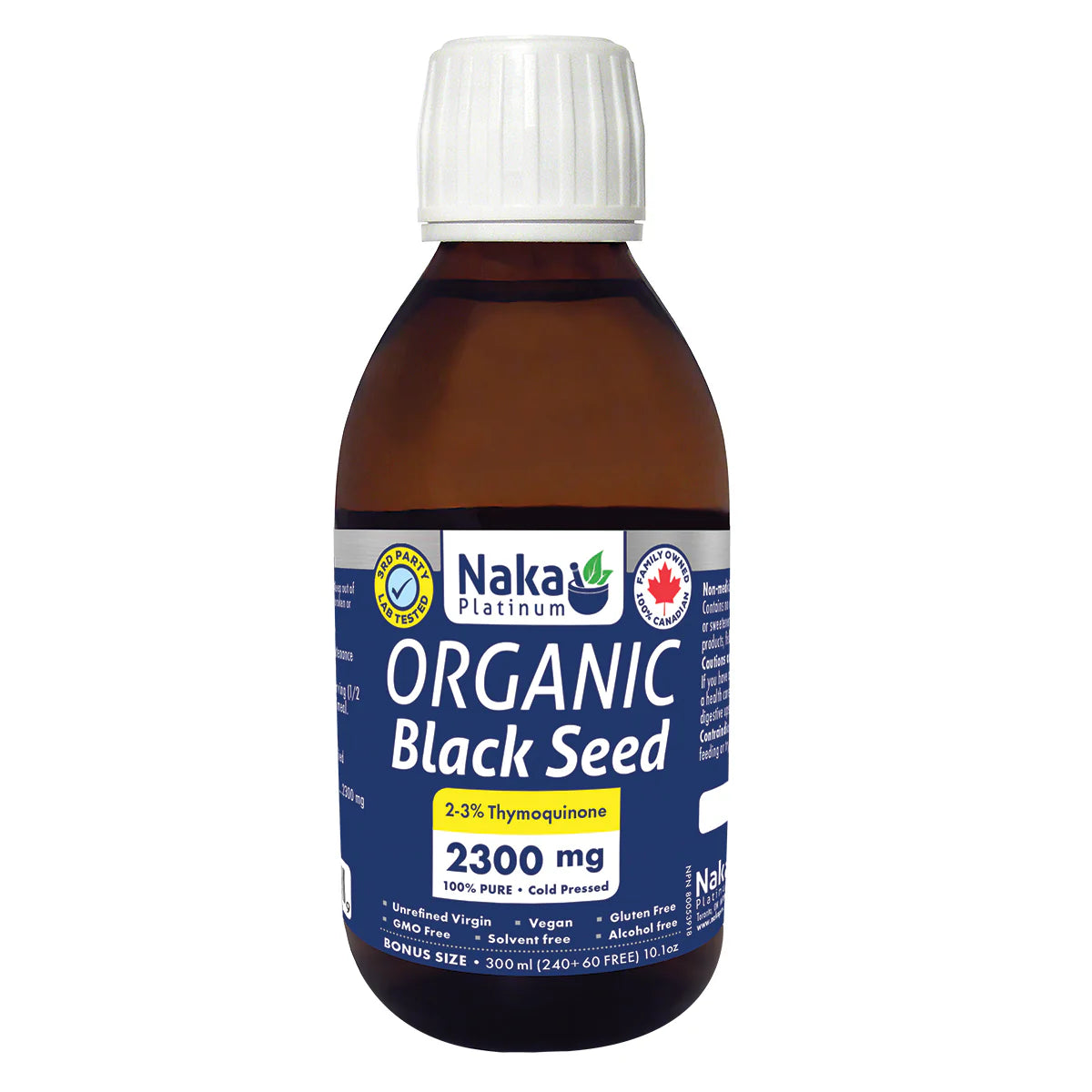 Naka Platinum Organic Black Seed Oil 2300mg, Various Sizes