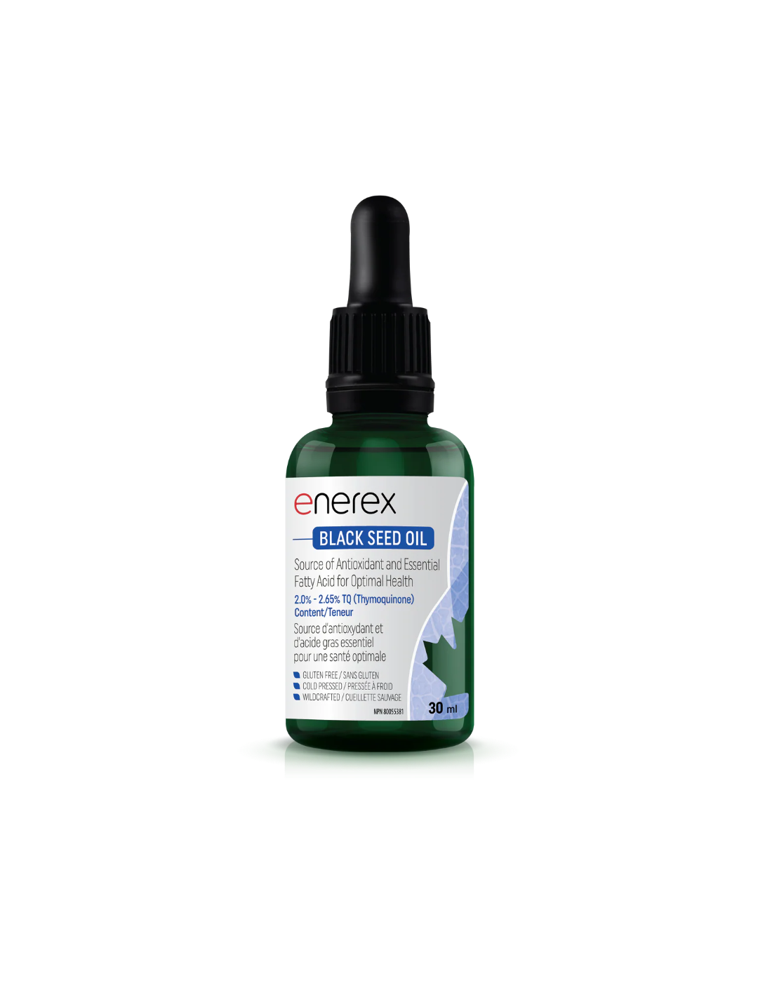 Enerex Black Seed Oil bottle on a white background