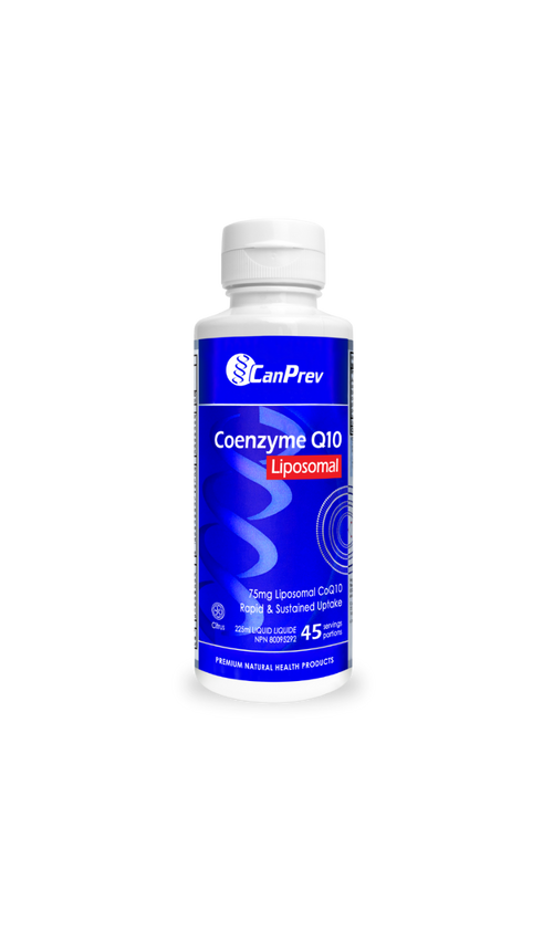 CanPrev Coenzyme Q10 Liposomal supplement bottle on a white background