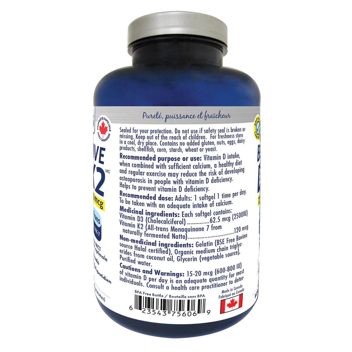 Naka Platinum BioActive D3 + K2, 150 softgels