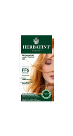 Herbatint hair color gel packaging with a model featuring orange hair.