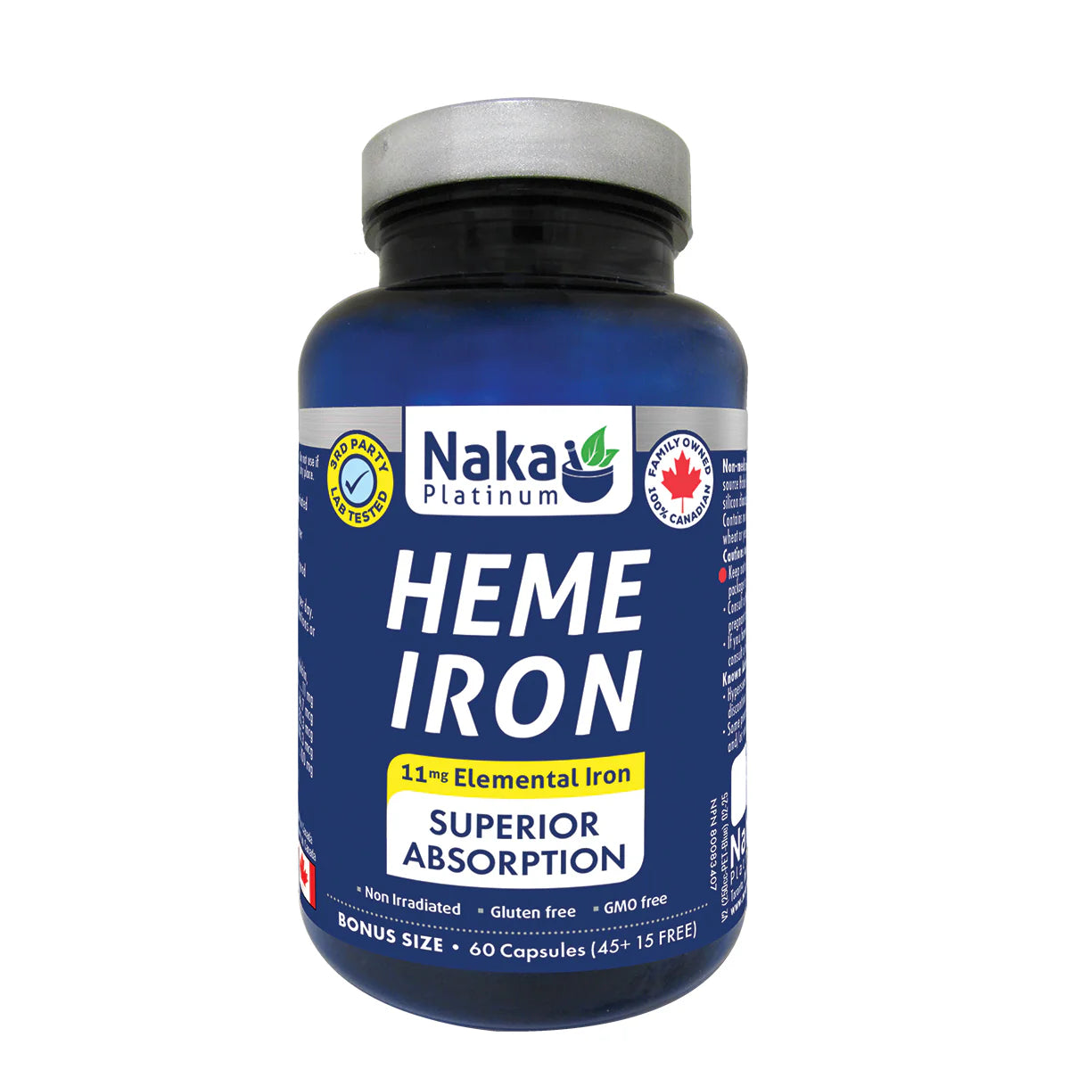 Naka Platinum Heme Iron, 60 capsules