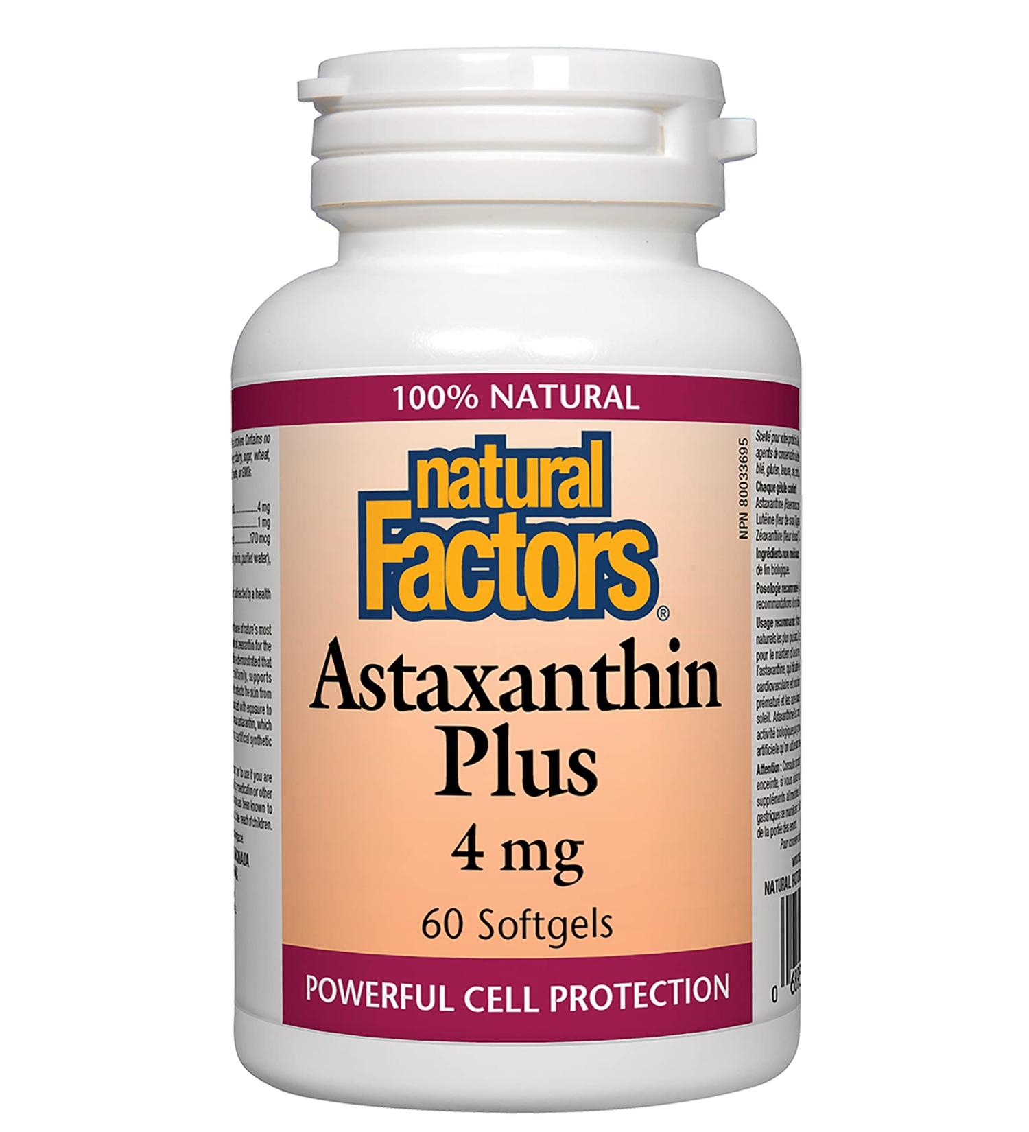 Natural Factors Astaxanthin Plus 4mg, 60 softgels