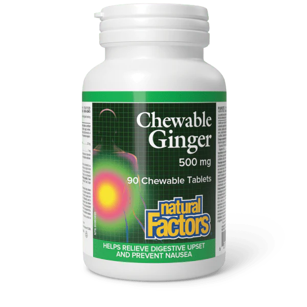Natural Factors Chewable Ginger 500mg, 90 tablets