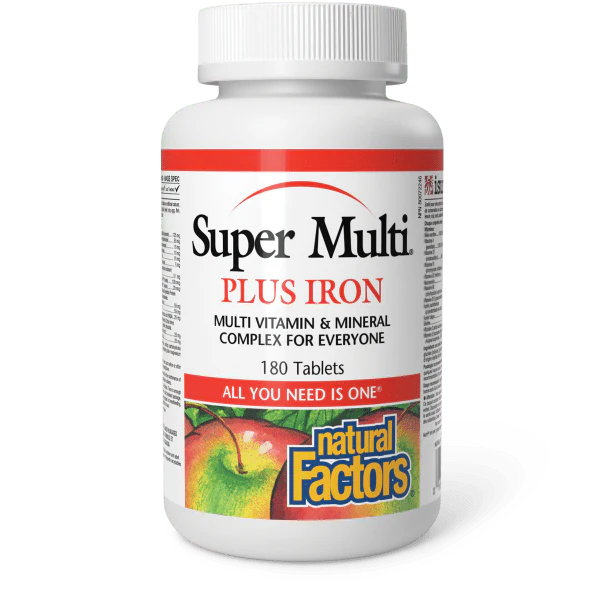 Natural Factors Super Multi Plus Iron, 180 tablets
