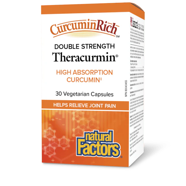 Natural Factors CurcuminRich Double Strength Theracurmin, 60mg, Various Sizes