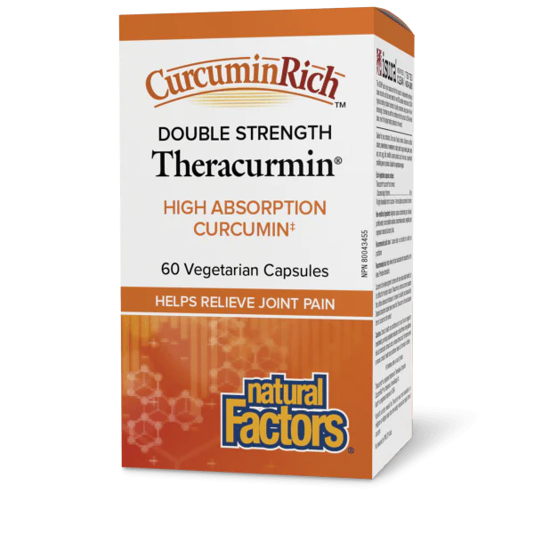 Natural Factors CurcuminRich Double Strength Theracurmin, 60mg, Various Sizes
