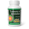 Natural Factors Tumeric & Bromelain, 90 capsules