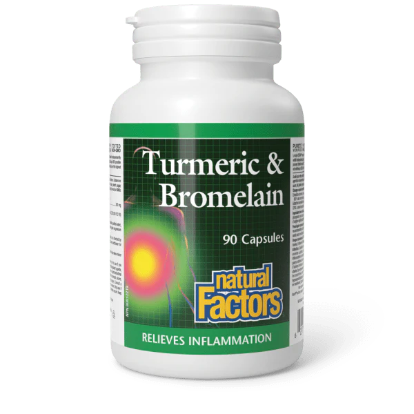 Natural Factors Tumeric & Bromelain, 90 capsules
