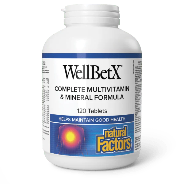 Natural Factors WellBetX Complete Multivitamin & Mineral Formula, 120 tablets