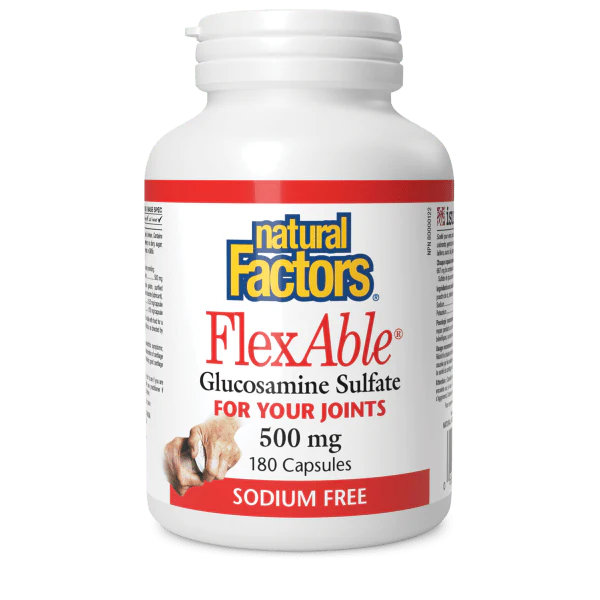 Natural Factors FlexAble Glucosamine Sulfate 500mg, 500 capsules