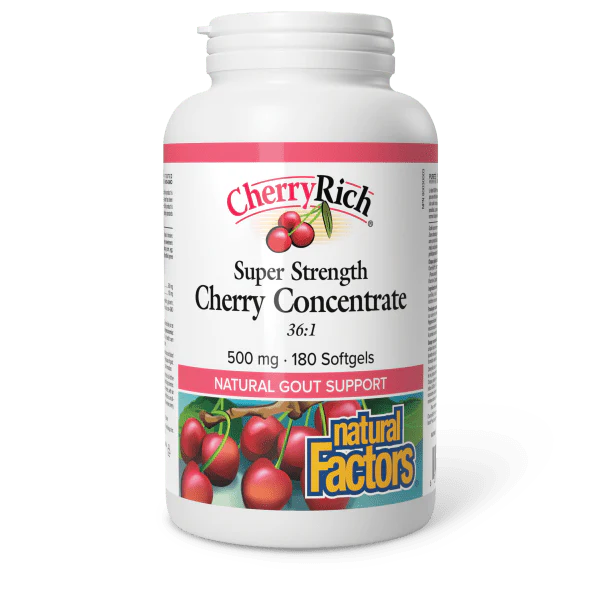 Natural Factors Cherry Rich Super Strength Cherry Concentrate, 180 softgels