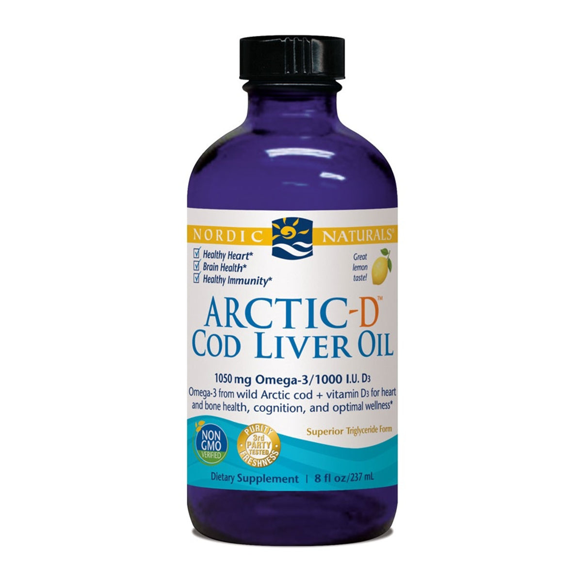 Nordic Naturals Cod Liver Oil Arctic-D 237ml lemon