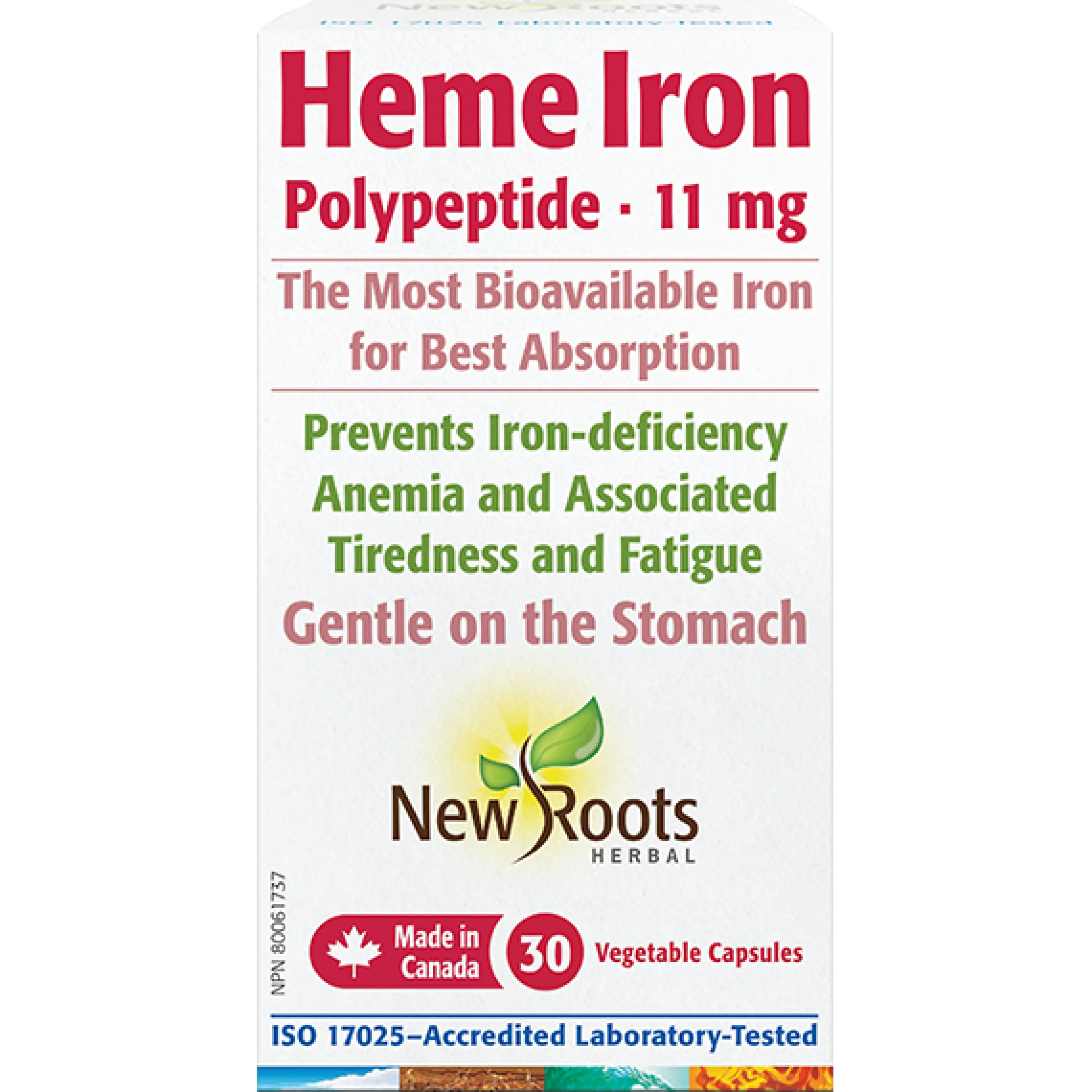 New Roots Heme Iron Polypeptide 11mg, 60 capsules