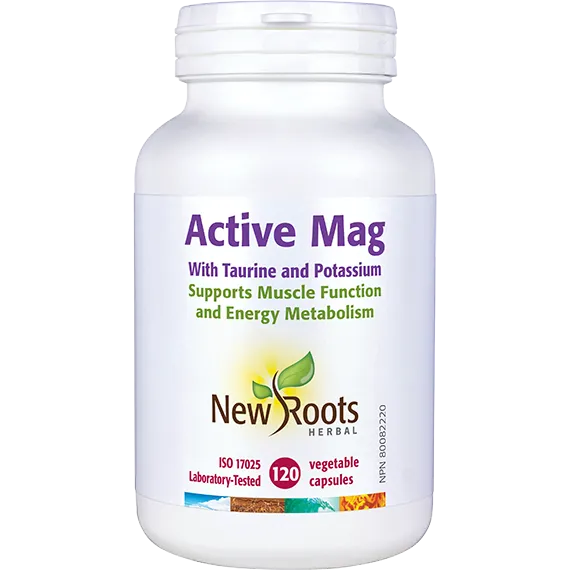 New Roots Active Mag with Taurine and Potassium, 120 capsules