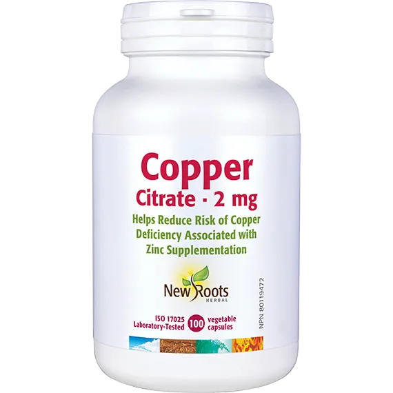 New Roots Copper Citrate 2mg, 100 capsules