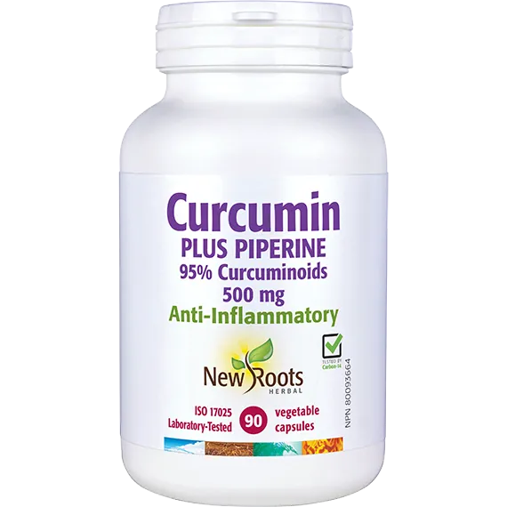 New Roots Curcumin Plus Piperine 500mg, 90 capsules