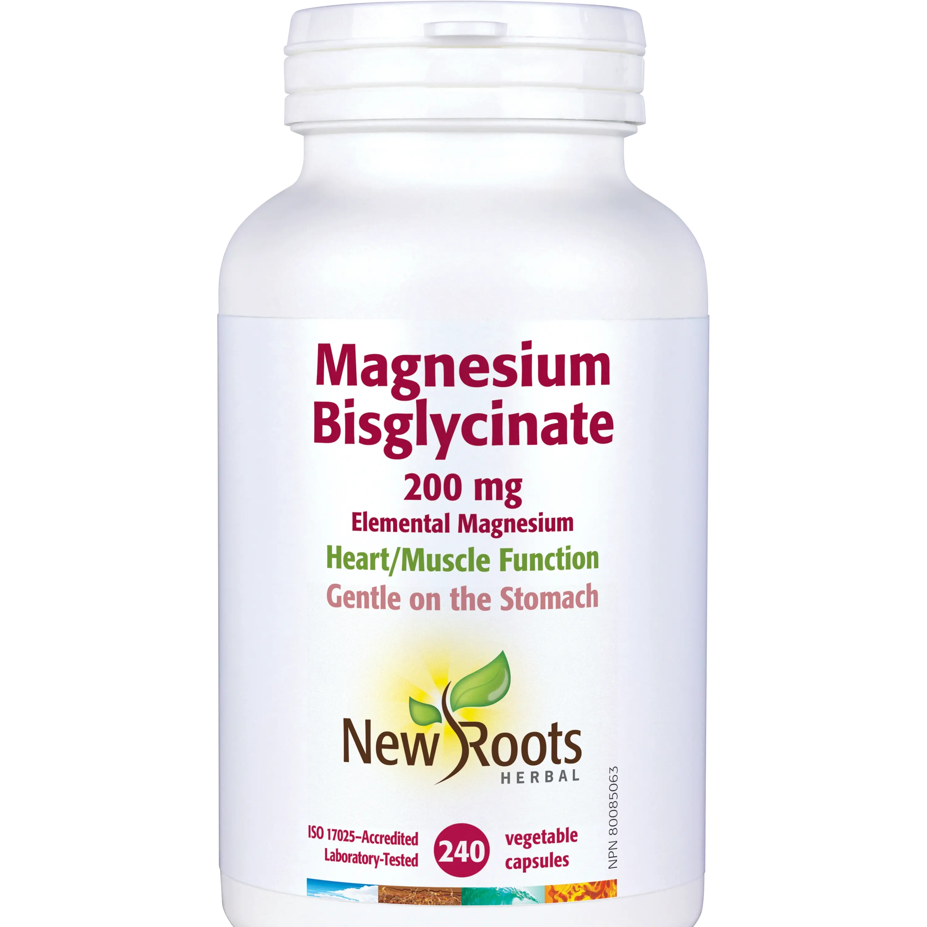 New Roots Magnesium Bisglycinate 200mg, Various Sizes