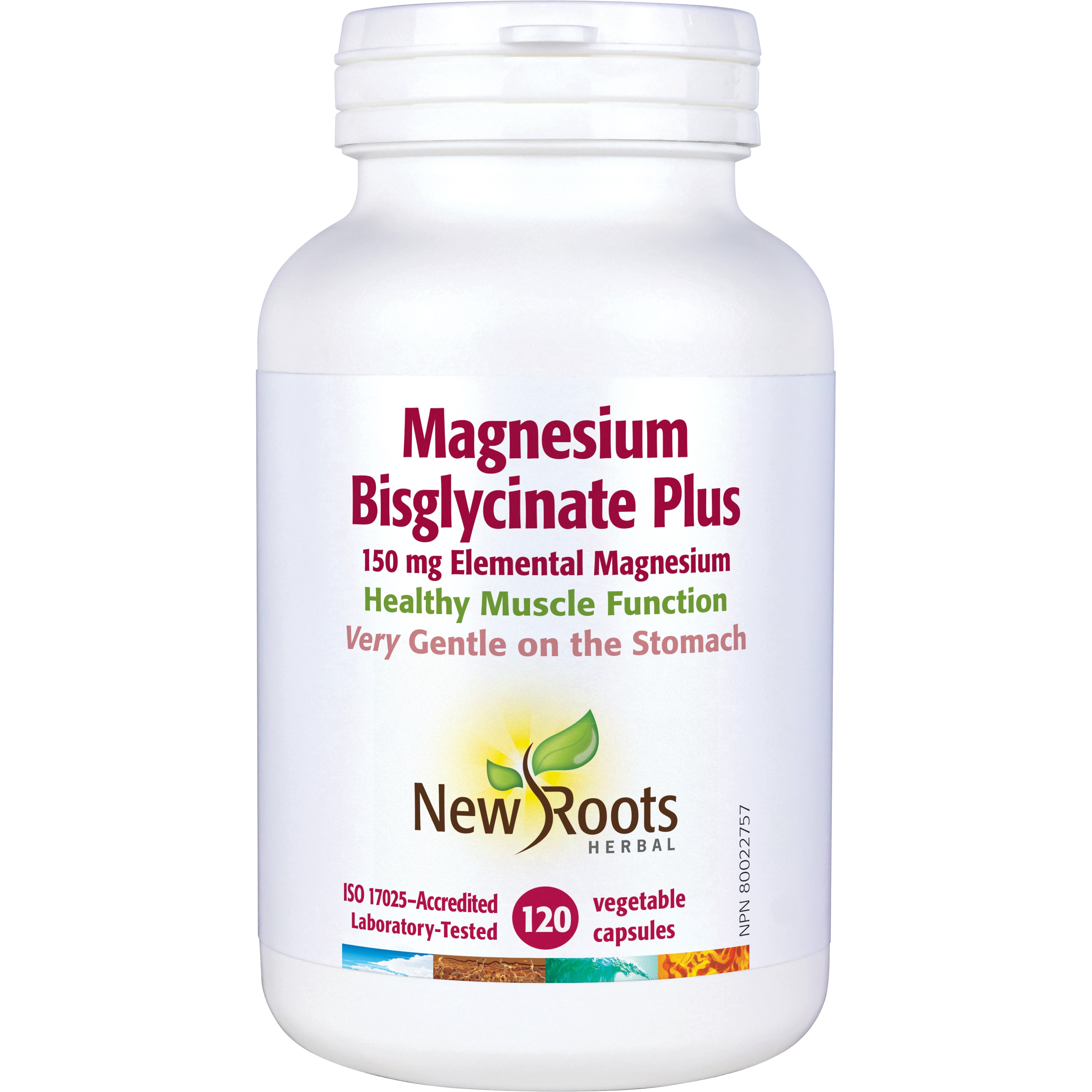 New Roots Magnesium Bisglycinate Plus, 120capsules