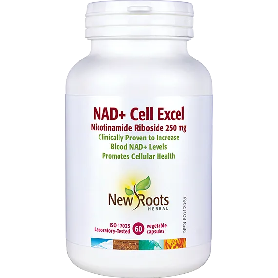 New Roots NAD+ Cell Excel Nicotinamide Riboside, 250mg