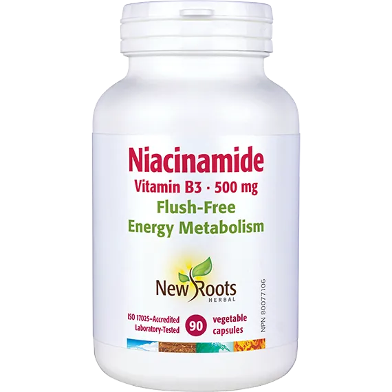 New Roots Niacinamide 500mg, 90 capsules