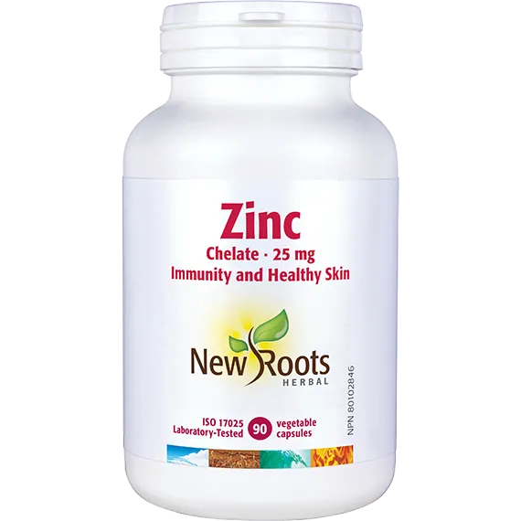 New Roots Zinc Chelate 25mg, 90 capsules