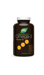 Nature's Way NutraSea Omega-3 + Vitamin D3 supplement bottle on a white background